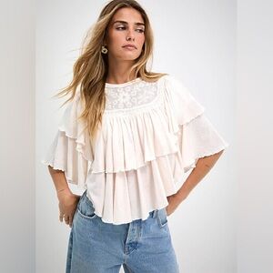 *NWT* Free People Rose Party Tee in Sugar Swizzle